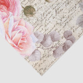  Blush Floral Rozen Oude Letter-ontkoppeling Tissuepapier (Detail)