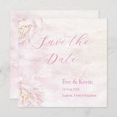 Blush Floral Save the Date Kaart – Waterverf (Voorkant / Achterkant)