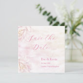 Blush Floral Save the Date Kaart – Waterverf (Staand voorkant)
