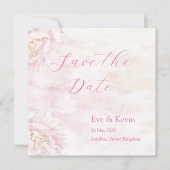 Blush Floral Save the Date Kaart – Waterverf (Voorkant)