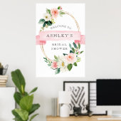 Blush Floral Shower Welkomstbord Poster (Thuiskantoor)