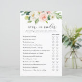 Blush Floral sur ou sous la Fête des mariées carte (Debout devant)