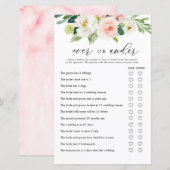 Blush Floral sur ou sous la Fête des mariées carte (Devant / Derrière)