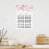 Blush Floral Table Wedding Seating Chart Poster (Keuken)