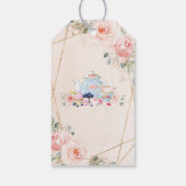 Blush Floral Tea Party Geometrisch Vrijgezellenfee Cadeaulabel (Achterkant)