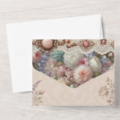 Blush Floral Victorian Salon Open House Invitation (Verso)