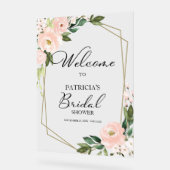 Blush Floral Vrijgezellenfeest Welkomstteken Acryl Bord (Hoek)