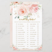 Blush Floral Vrijgezellenfeest zou niet meer spele (Voorkant / Achterkant)