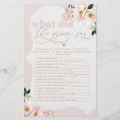 Blush floral Wat zei de bruidegom zeggen bruidsspe (Voorkant)