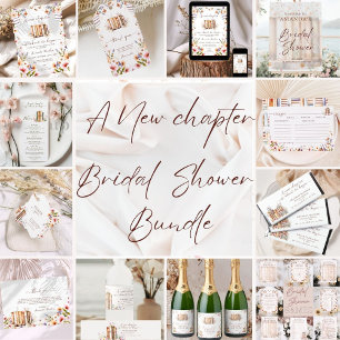 Blush Floral Waterverf Bookstore Vrijgezellenfeest Servet