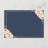Blush Floral Wedding Gast Details Informatie Informatiekaartje (Achterkant)