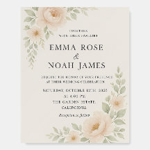 Blush Floral Wedding Invitation