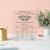 Blush Floral Wedding Programme (Mariage)