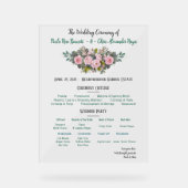 Blush Floral Wedding Programme (Recto)