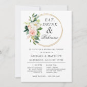 Blush Floral Wedding Rehearsal Dinner Kaart (Voorkant)