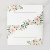 Blush Floral Wedloop Table Place Cards (Buitenkant ongevouwen)
