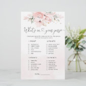 Blush floral what is in your purse game (Staand voorkant)