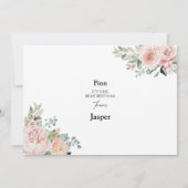 Blush Floral White Mariage Best Man Carte de propo (Dos)