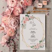Blush Floral White Simple We Weddenschap Kaart