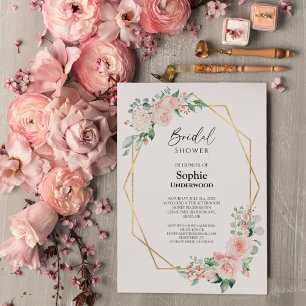 Blush Floral White Simple Wedding Vrijgezellenfees Kaart