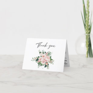 Blush Floral White Weddenschap voltooid Hartelijk Bedankkaart