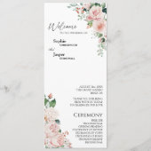 Blush Floral White Wedding Flat Program Programma (Voorkant)