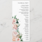 Blush Floral White Wedding Flat Program Programma (Achterkant)