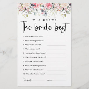 Blush Floral Wie kent de bruid het best spel