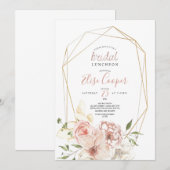 Blush Floral Wreath Bridal Luncheon Kaart (Voorkant / Achterkant)