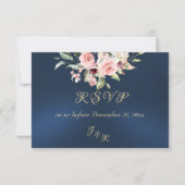 Blush Floral & Wreath RSVP - Blue (Devant)