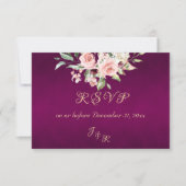 Blush Floral & Wreath RSVP - Purple (Devant)