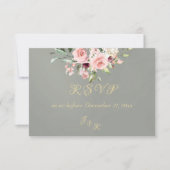 Blush Floral & Wreath RSVP - Sage (Devant)