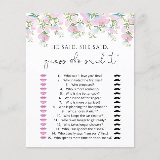 Blush Floral zei dat ze zei dat ze Kaarten moest r (Voorkant)