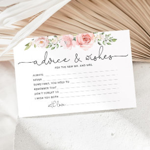 Blush florale adviezen en wensen vrijgezellenfeest briefpapier