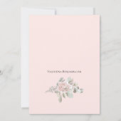 Blush florale dusty roos boho chic call kaart (Achterkant)