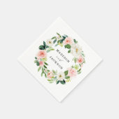 Blush Florals | Aangepaste bruiloft Servet (Hoek)