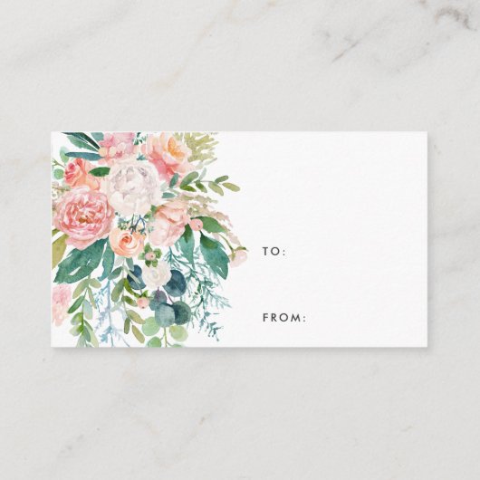 Blush Florals Display Shower Invitation Insert Informatiekaartje (Achterkant)