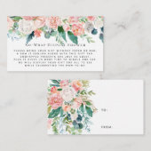 Blush Florals Display Shower Invitation Insert Informatiekaartje (Voorkant / Achterkant)