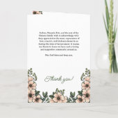 Blush Florals Fotoherfst van Life Funeral Programma (Achterkant)