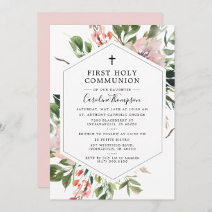 Blush Florals Greenery Waterverf First Community Kaart