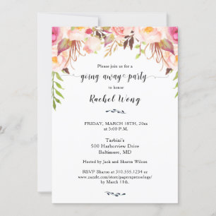 Blush Florals onderweg foto van wegvliegende parti Kaart