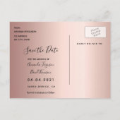 Blush florals roos gouden bruiloft Bespaar op datu Aankondigingskaart (Achterkant)