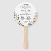 Blush Florals Round Wedding Program Fan Handwaaier (Achterkant)