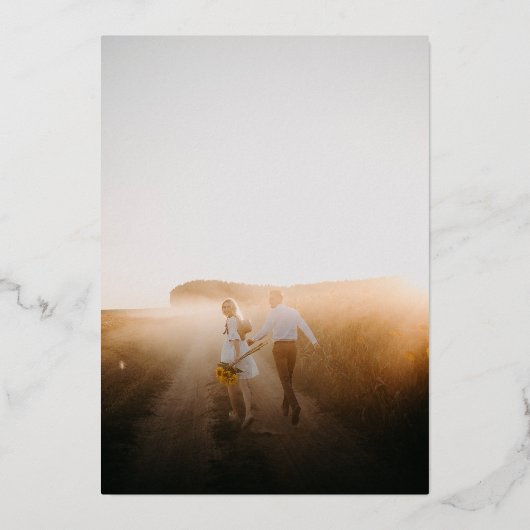  Blush Florals Sparen de Datum Folie Uitnodiging (Achterkant)