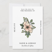  Blush Florals Sparen de Datum Save The Date (Voorkant)