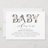 Blush Florals | Uitnodiging tot Baby shower (Voorkant)