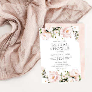 Blush Flowers Elegant All Seasons Vrijgezellenfees Kaart