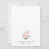 Blush Flowers, Pink Flowers, Boho, Sweet 16 Kaart (Achterkant)