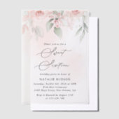 Blush Flowers, Pink Flowers, Boho, Sweet 16 Vellum Uitnodigingen (Offset)