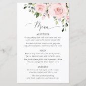Blush Flowers, Pink Flowers, Boho, Wedding Menu (Voorkant)